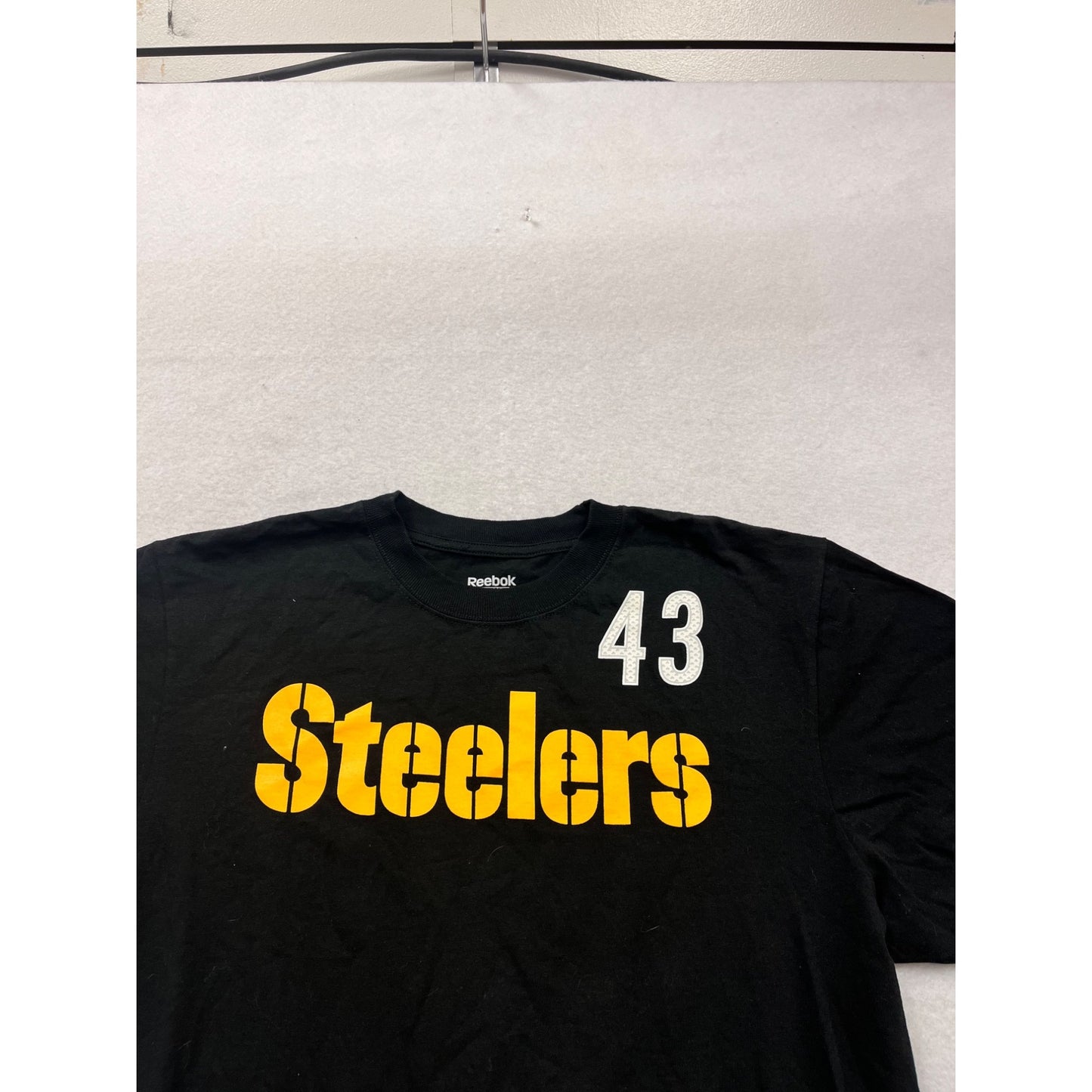 Reebok Pittsburgh Steelers Troy Polamalu 43 T-Shirt L #394A