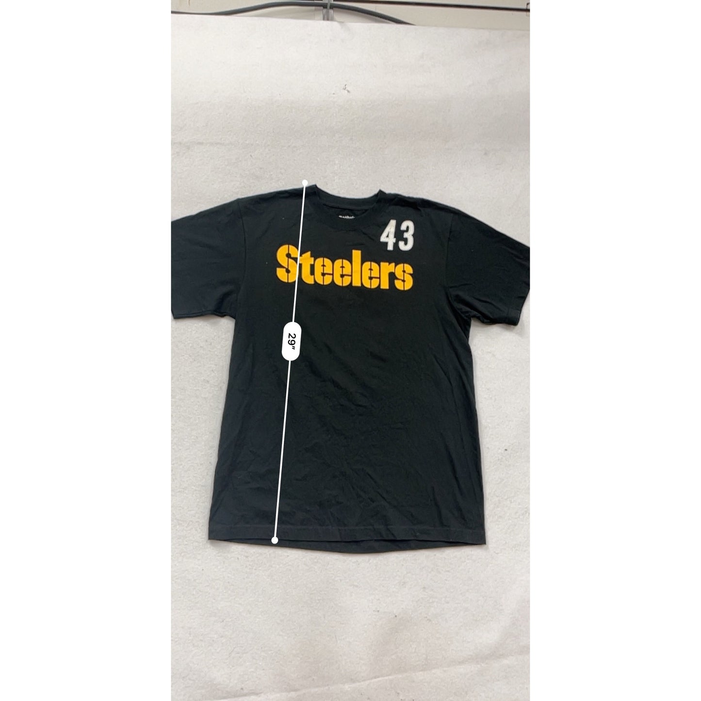 Reebok Pittsburgh Steelers Troy Polamalu 43 T-Shirt L #394A