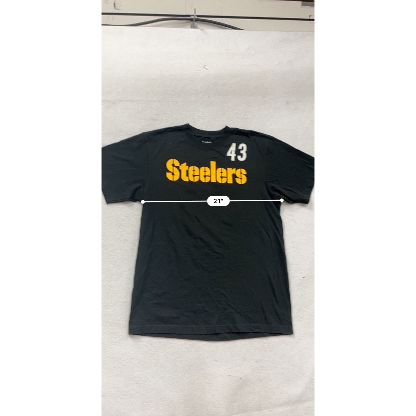 Reebok Pittsburgh Steelers Troy Polamalu 43 T-Shirt L #394A