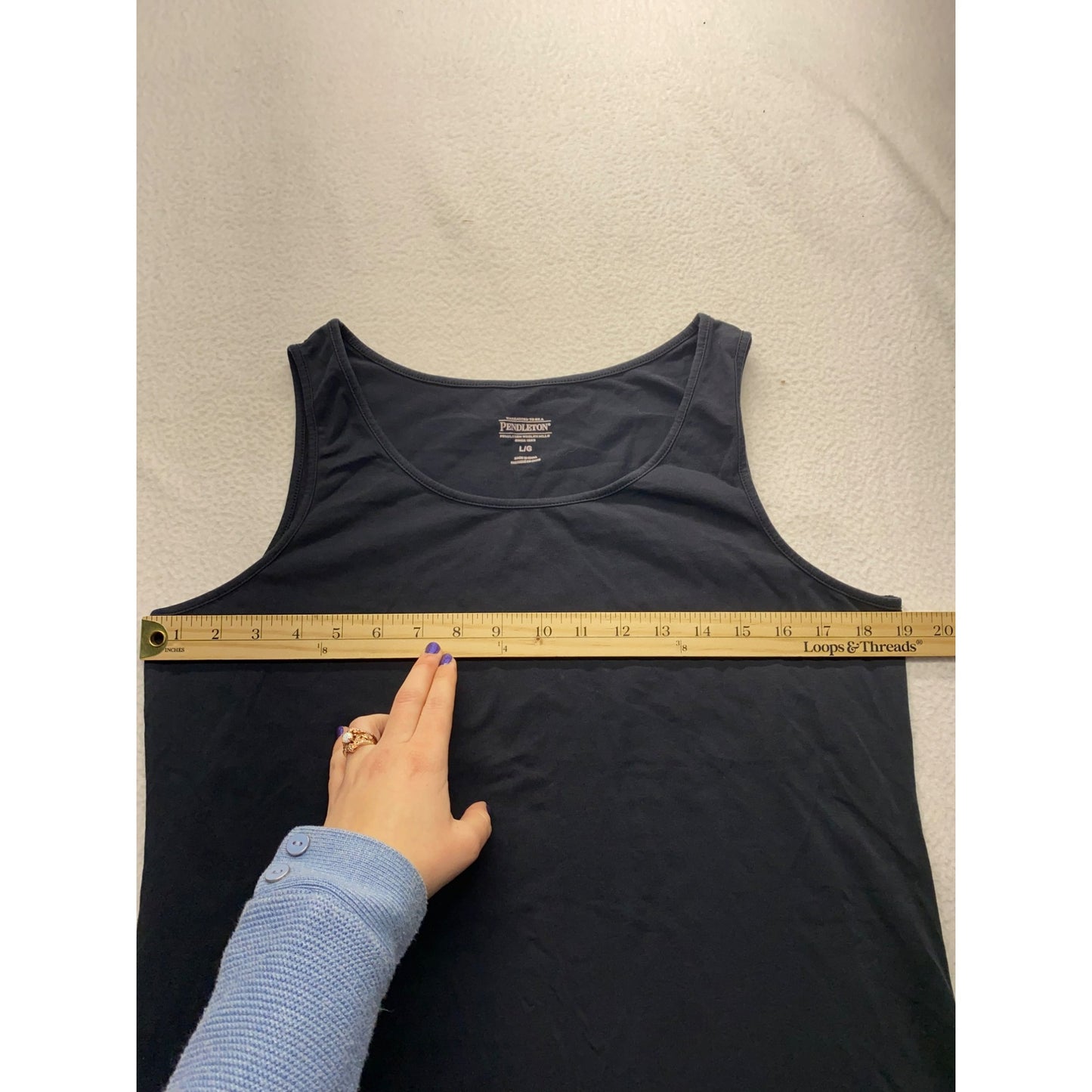 Pendleton Womens Large Black Tank Top Cotton & Spandex Blend #5850