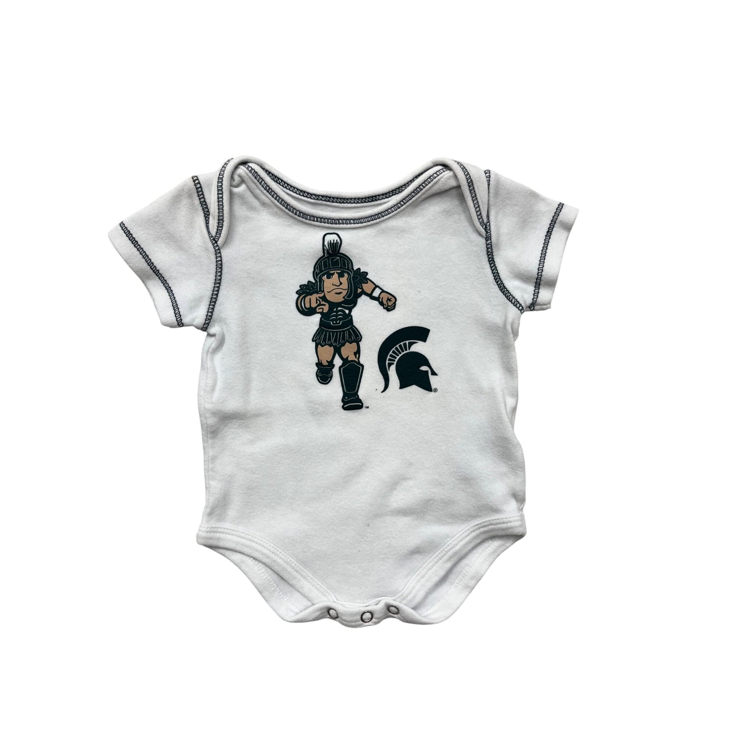 Michigan State Spartans Baby Bodysuit 0/3M White With Spartan Graphic #6455