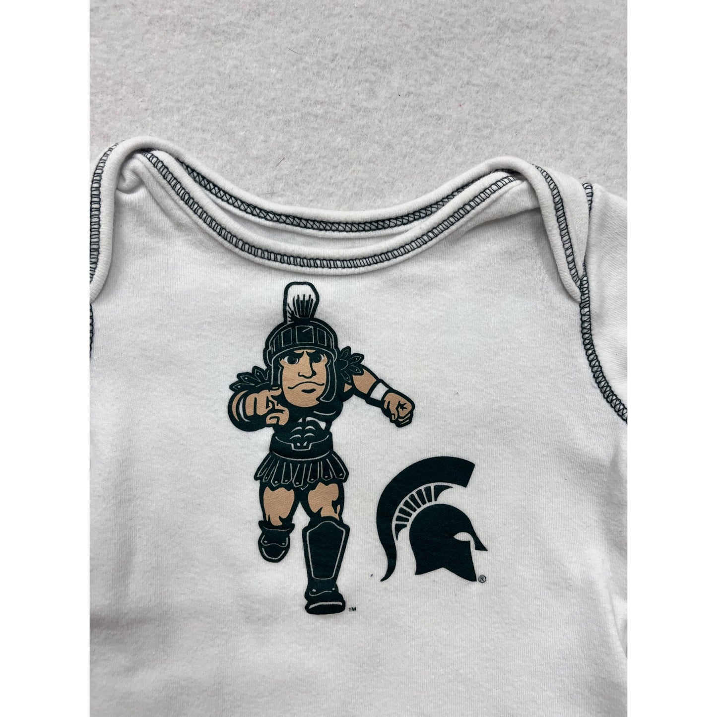 Michigan State Spartans Baby Bodysuit 0/3M White With Spartan Graphic #6455