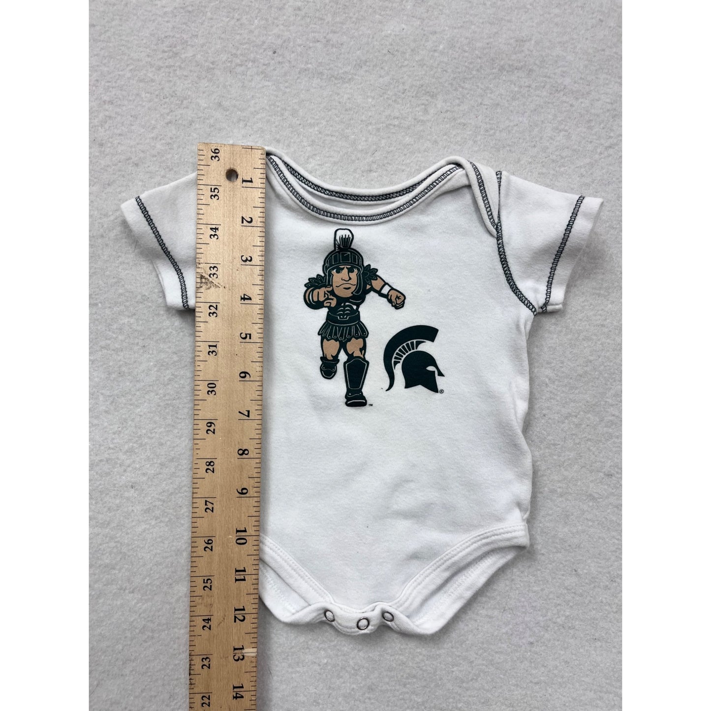 Michigan State Spartans Baby Bodysuit 0/3M White With Spartan Graphic #6455