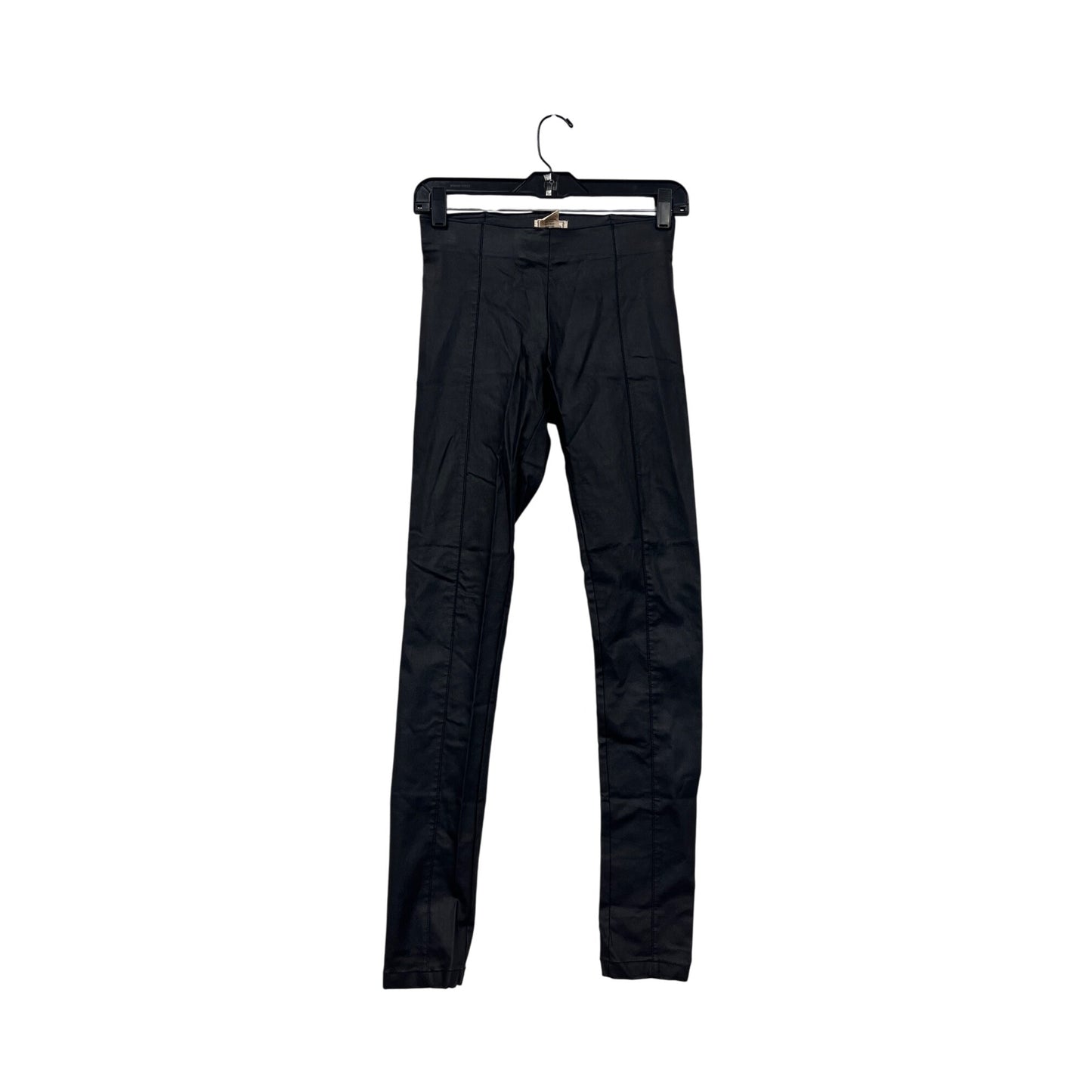Women’s Small Black High-Waisted Faux Leather Stretchy Leggings By Timing #6706