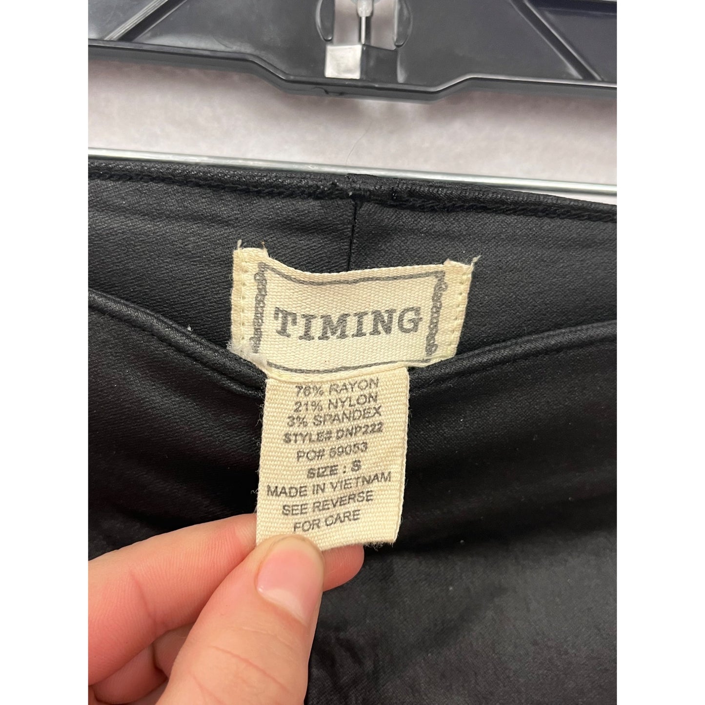 Women’s Small Black High-Waisted Faux Leather Stretchy Leggings By Timing #6706