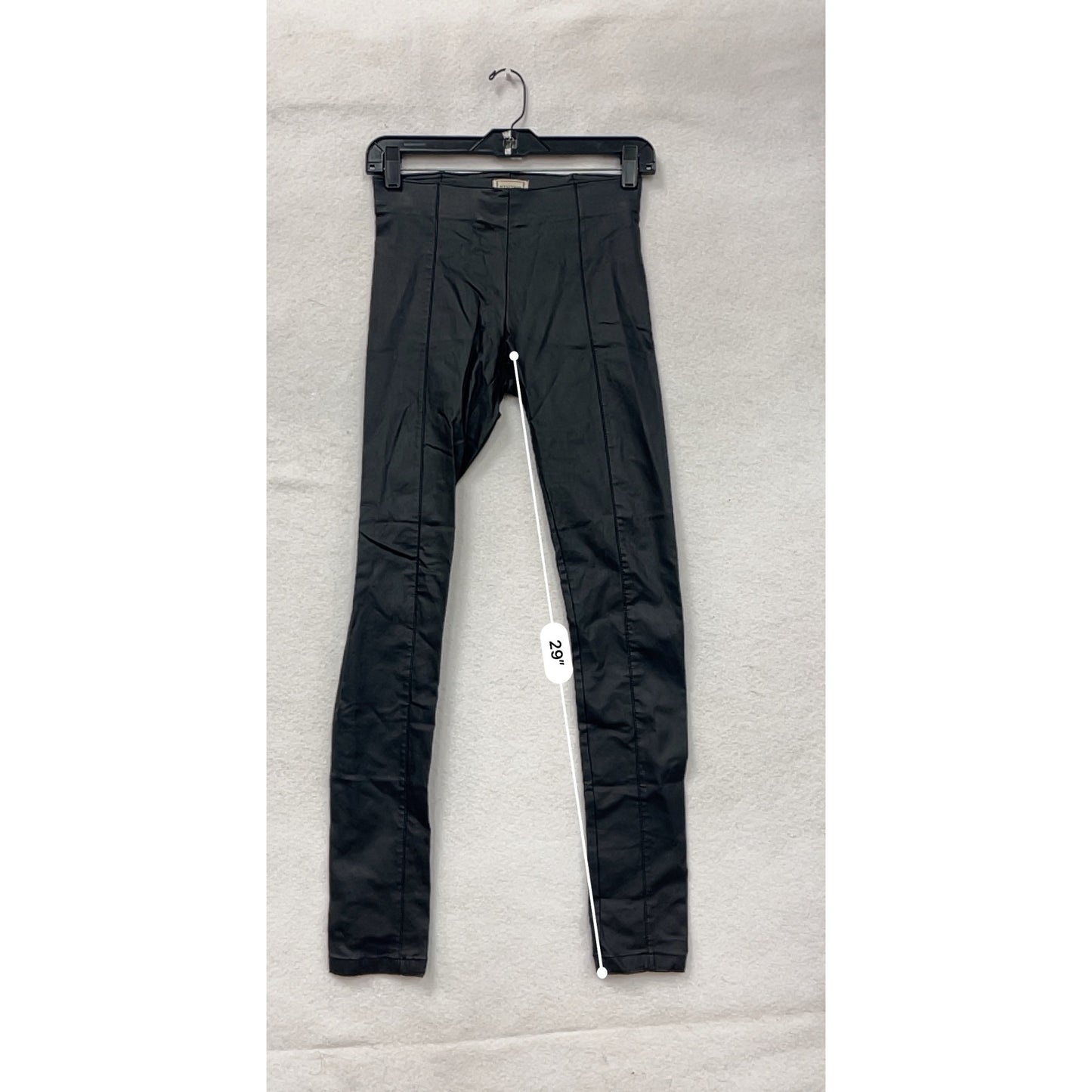 Women’s Small Black High-Waisted Faux Leather Stretchy Leggings By Timing #6706