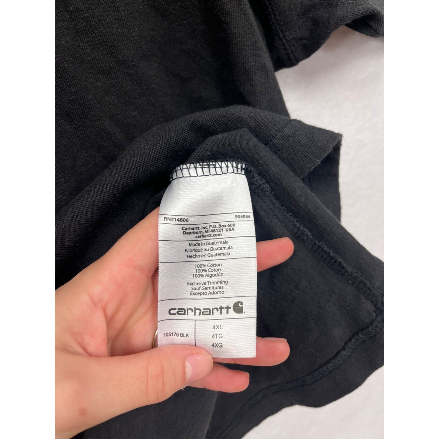 Carhartt Loose Fit Black T-Shirt 4XL 100% Cotton #8303