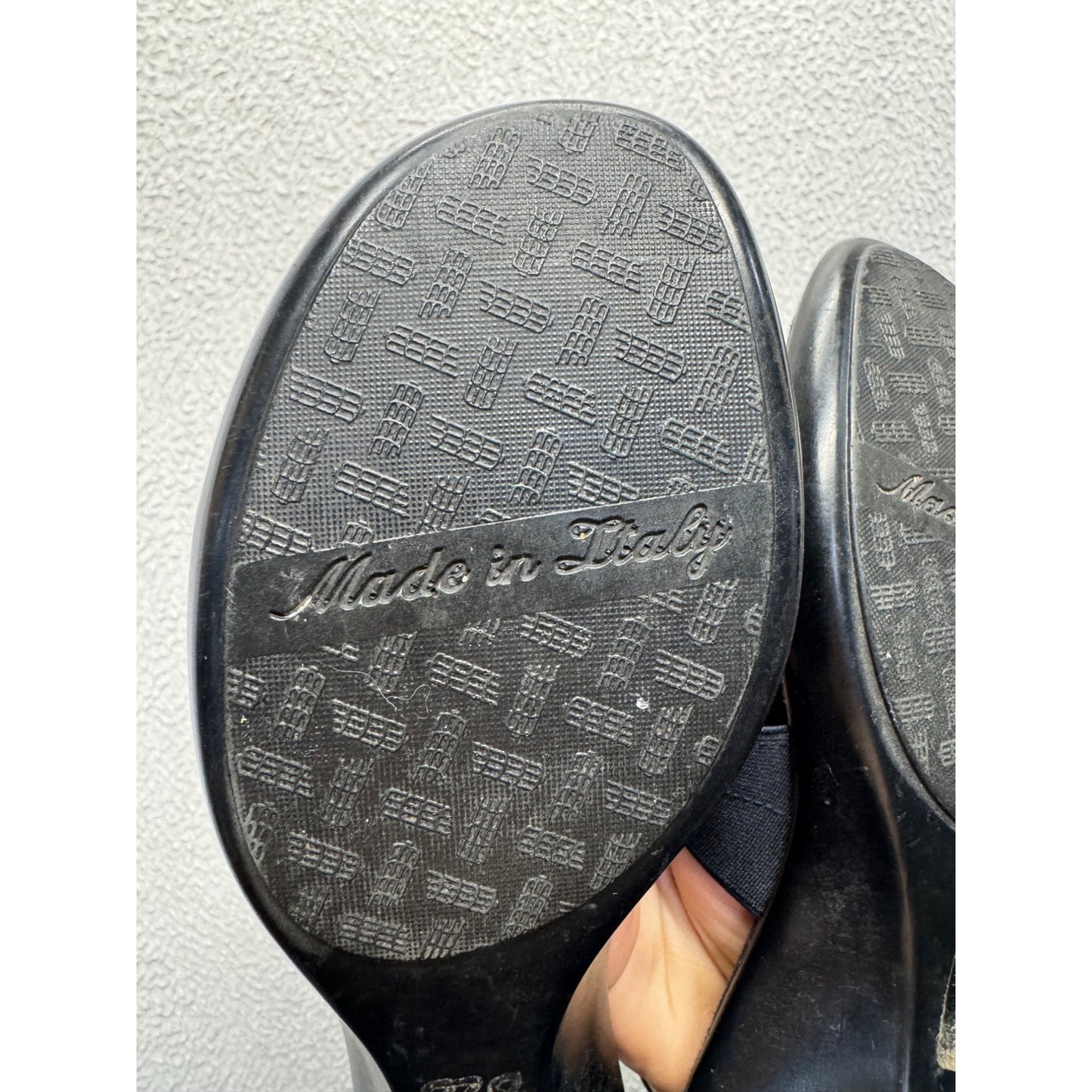 Black & Navy Wedge Sandals - Made In Italy #9004