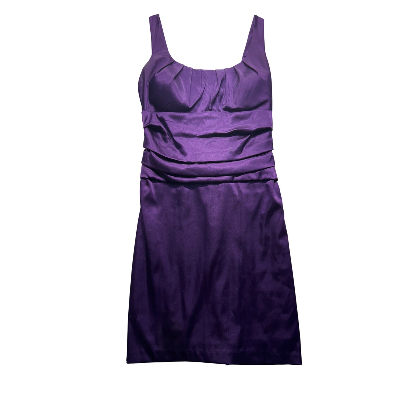 Purple Cocktail Dress Size 7/8 Ruched Sleeveless Formal Party Knee Length #7813