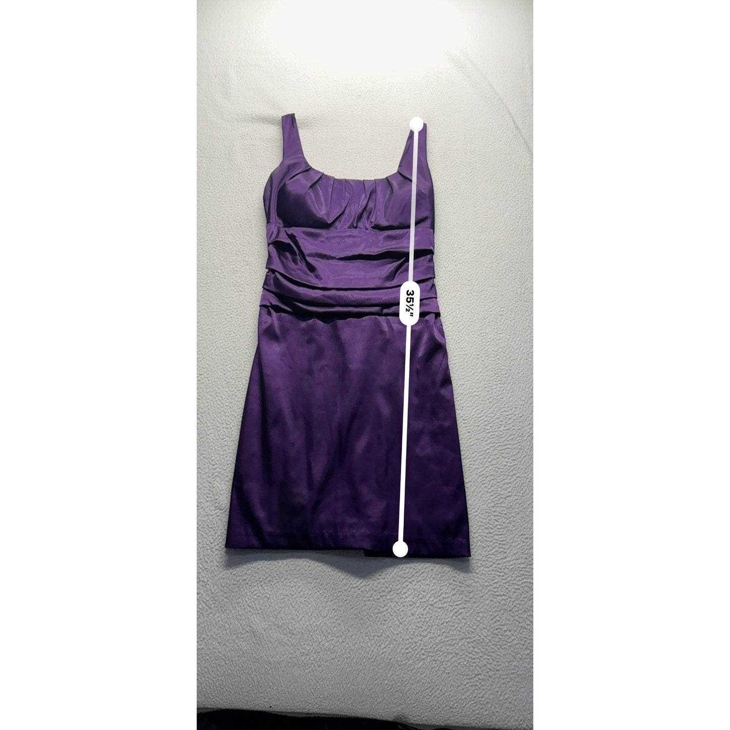 Purple Cocktail Dress Size 7/8 Ruched Sleeveless Formal Party Knee Length #7813