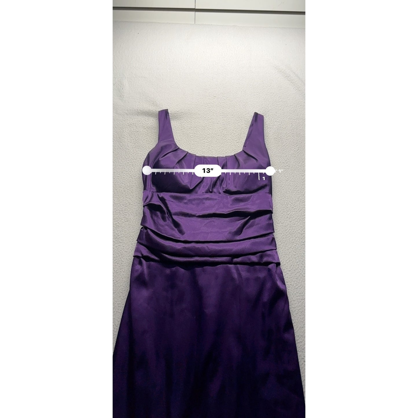 Purple Cocktail Dress Size 7/8 Ruched Sleeveless Formal Party Knee Length #7813