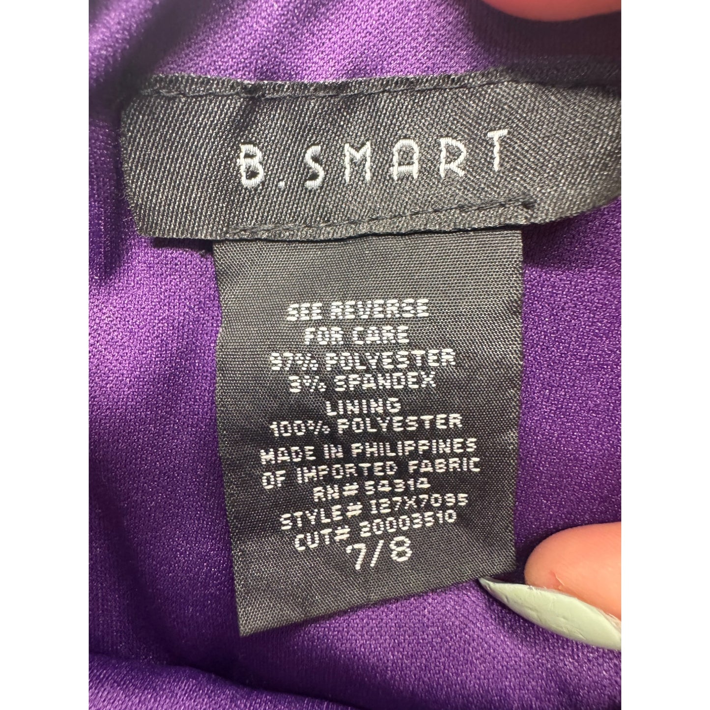 Purple Cocktail Dress Size 7/8 Ruched Sleeveless Formal Party Knee Length #7813
