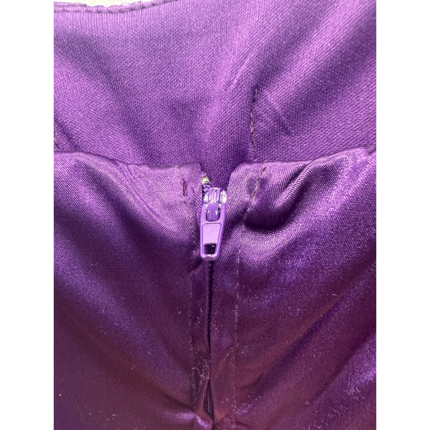 Purple Cocktail Dress Size 7/8 Ruched Sleeveless Formal Party Knee Length #7813