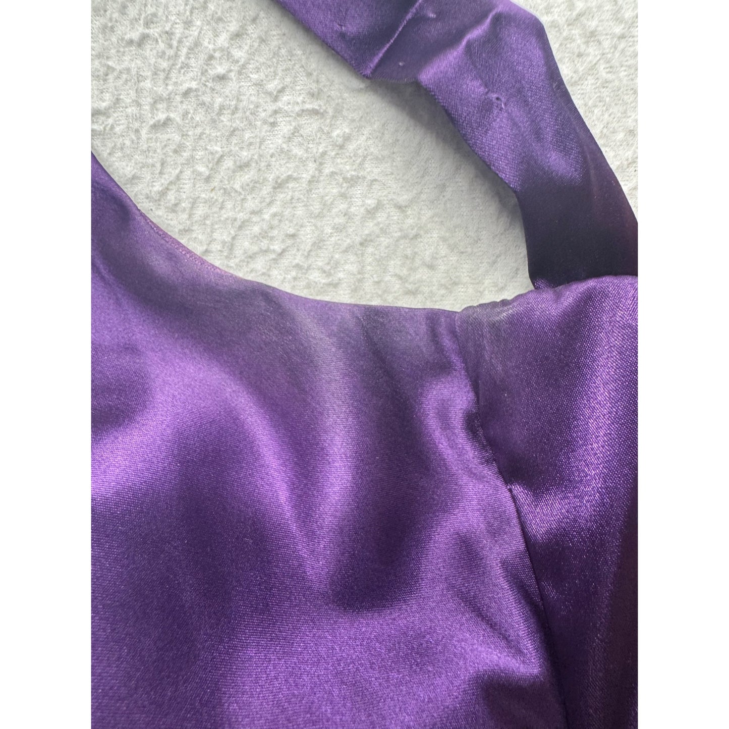 Purple Cocktail Dress Size 7/8 Ruched Sleeveless Formal Party Knee Length #7813