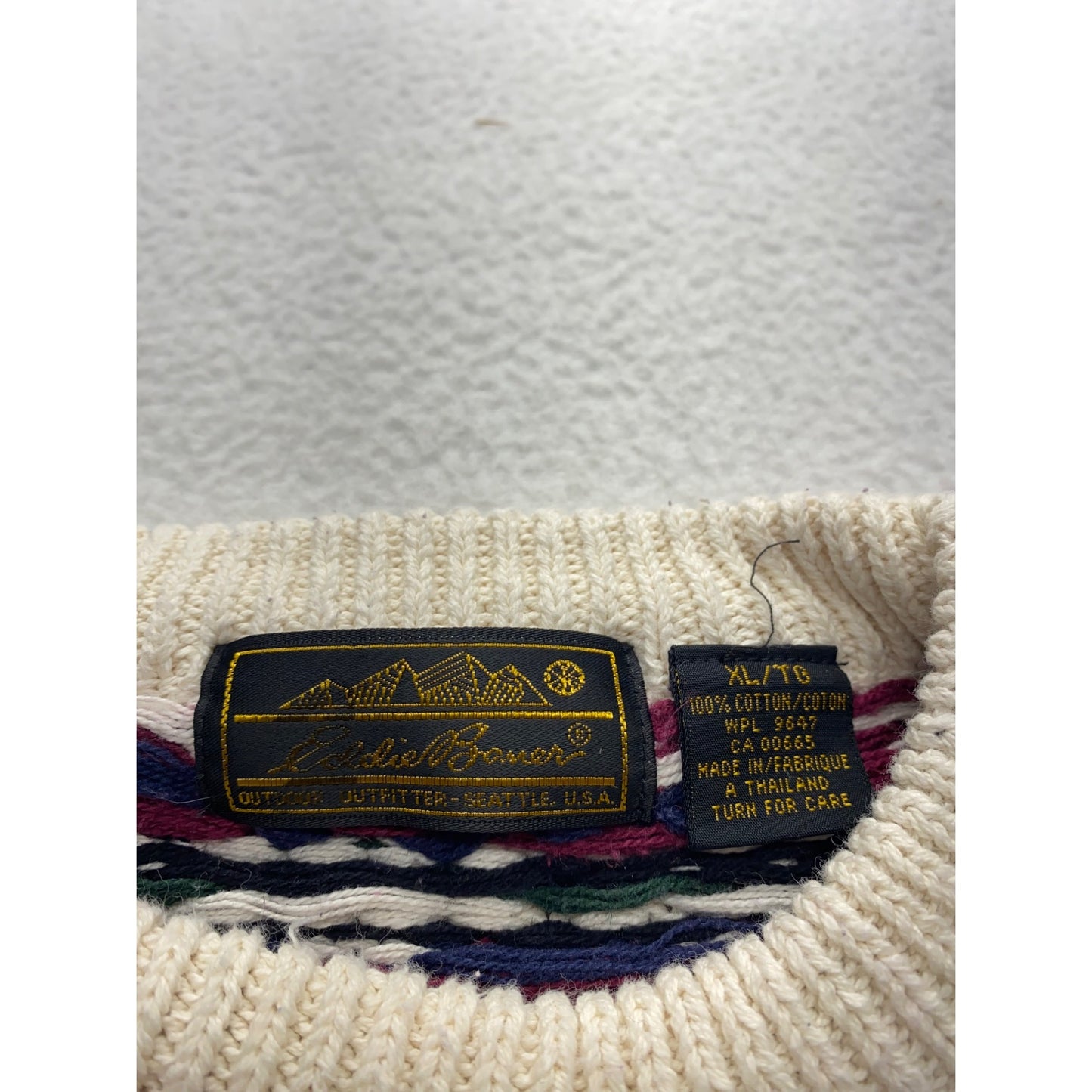 Vintage men’s Eddie Bauer 100% Cotton knit sweater #7070