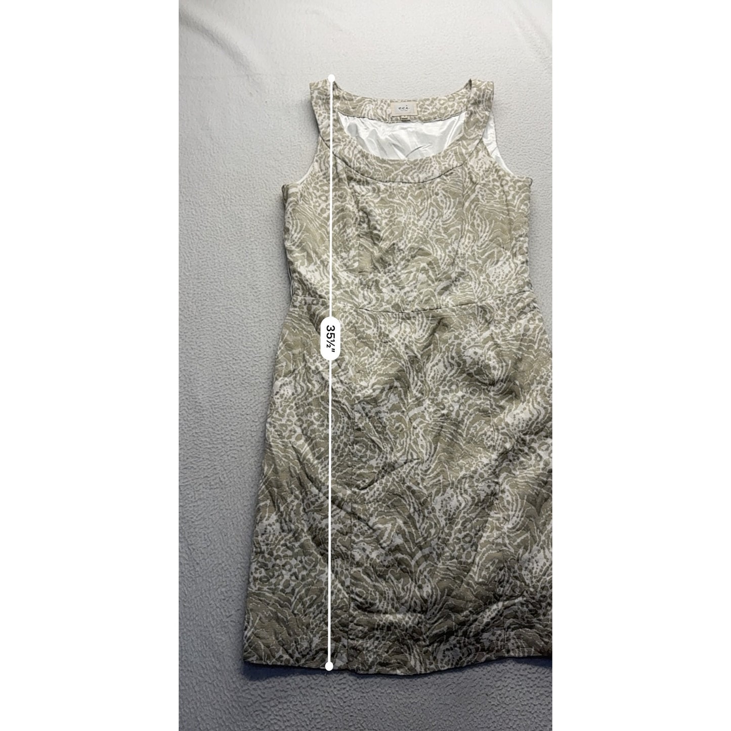 Sleeveless Silk-Blend Dress Size 6 Eci New York Brand #7703