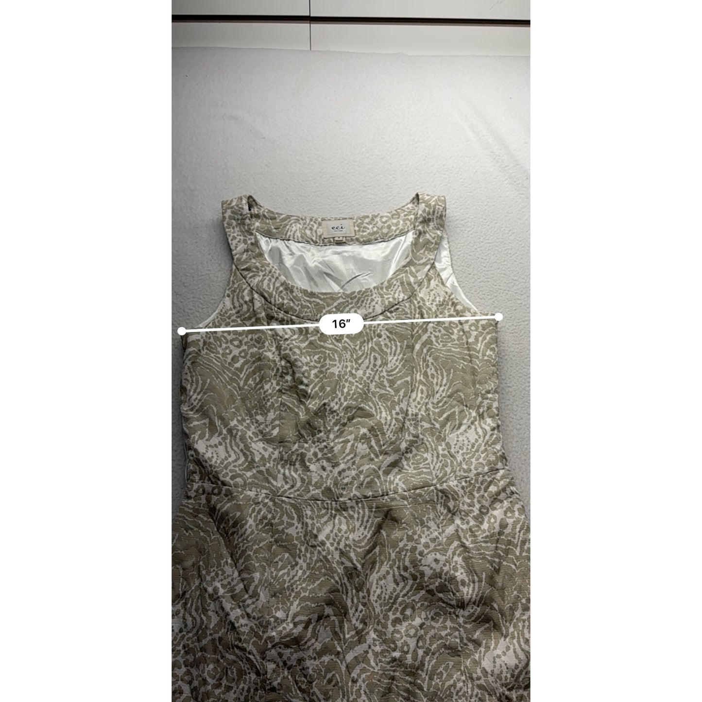Sleeveless Silk-Blend Dress Size 6 Eci New York Brand #7703
