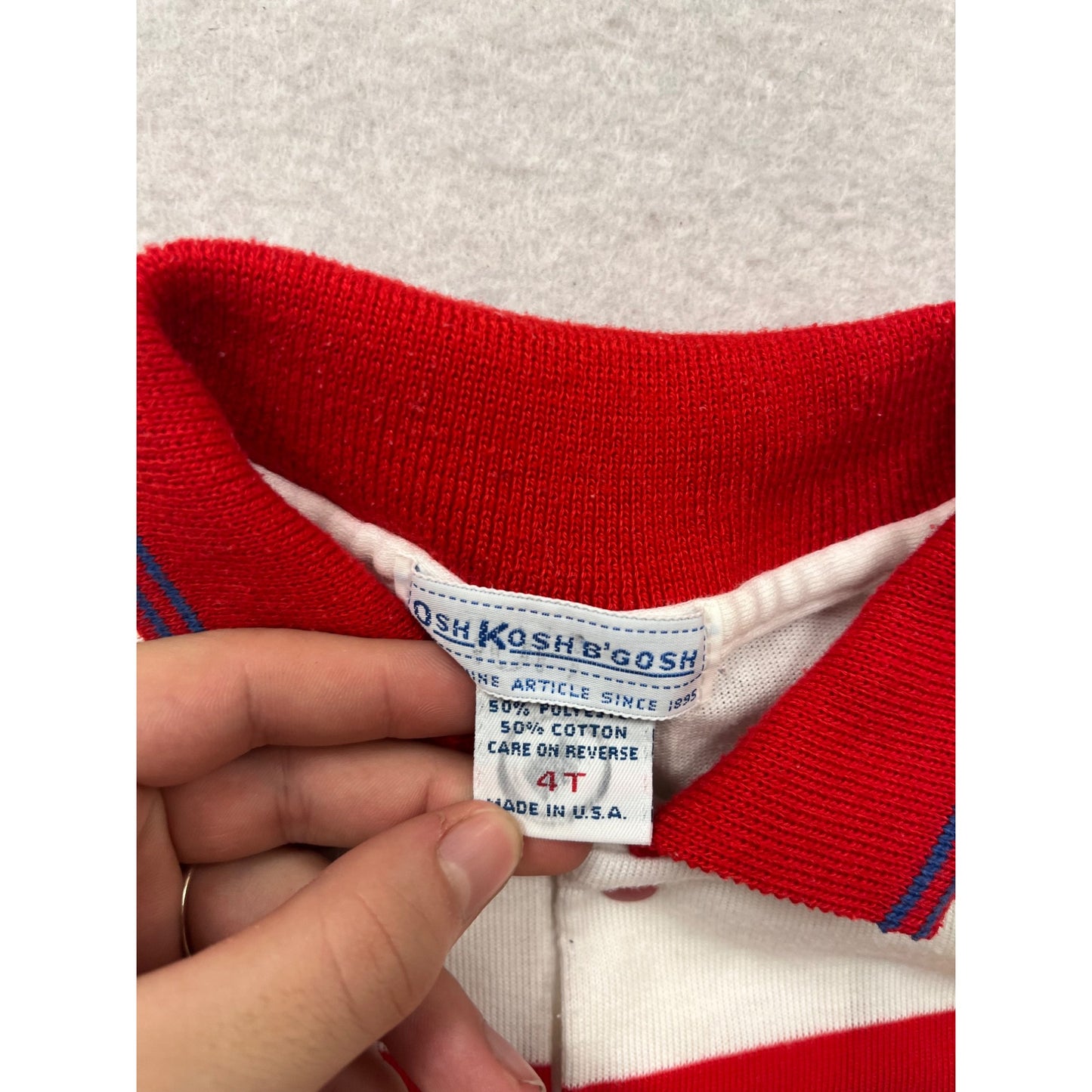 Vintage OshKosh BGosh Boys Stripe Polo Shirt Size 4T #923A