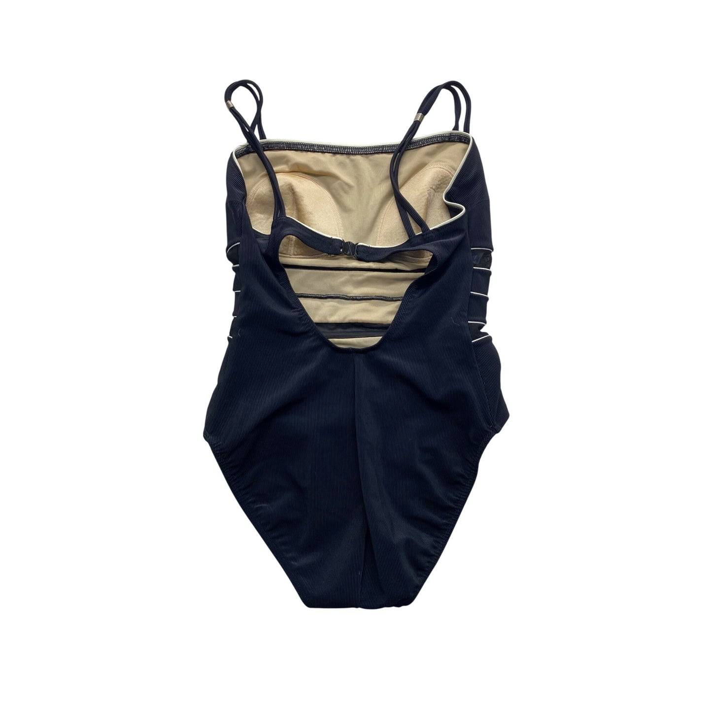 Vintage Black One-Piece Swimsuit With Sheer Mesh Details #7280