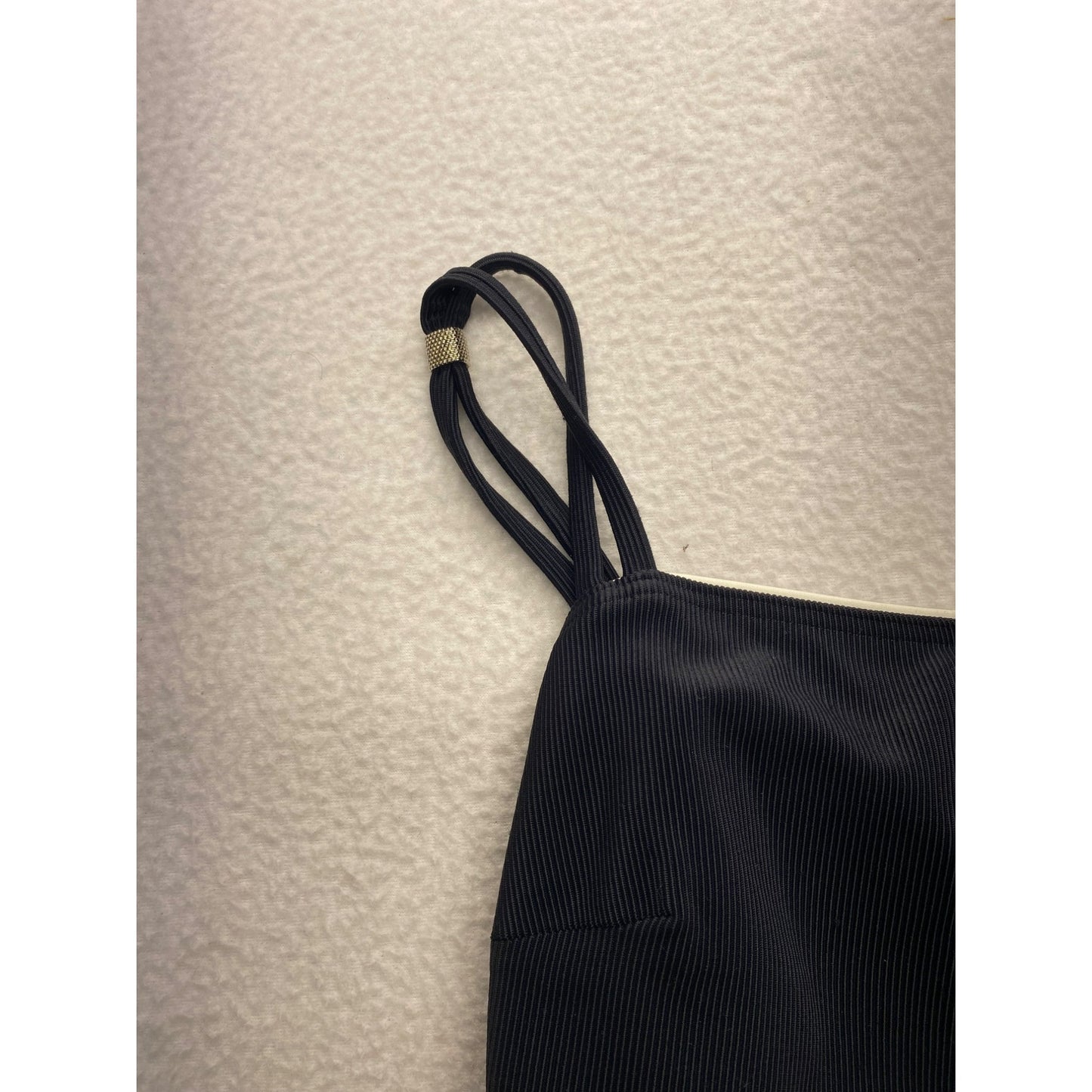 Vintage Black One-Piece Swimsuit With Sheer Mesh Details #7280