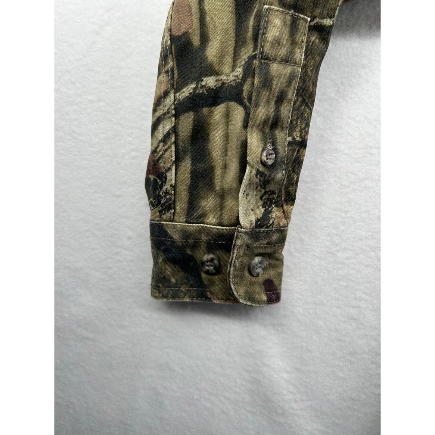 Russell Outdoors Realtree Camouflage Button-Up Shirt L Long Sleeve Cotton Blend Hunting #6484