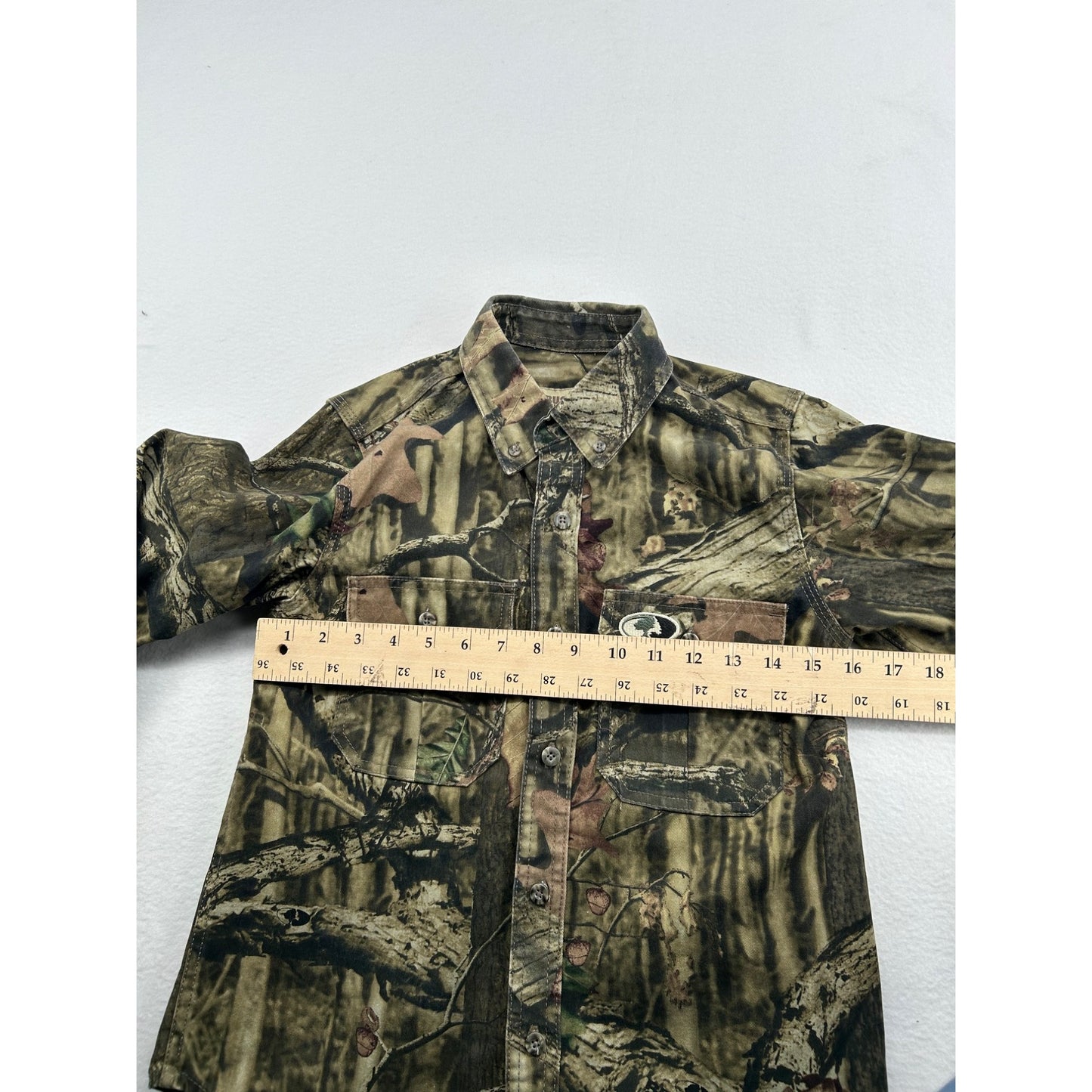 Russell Outdoors Realtree Camouflage Button-Up Shirt L Long Sleeve Cotton Blend Hunting #6484