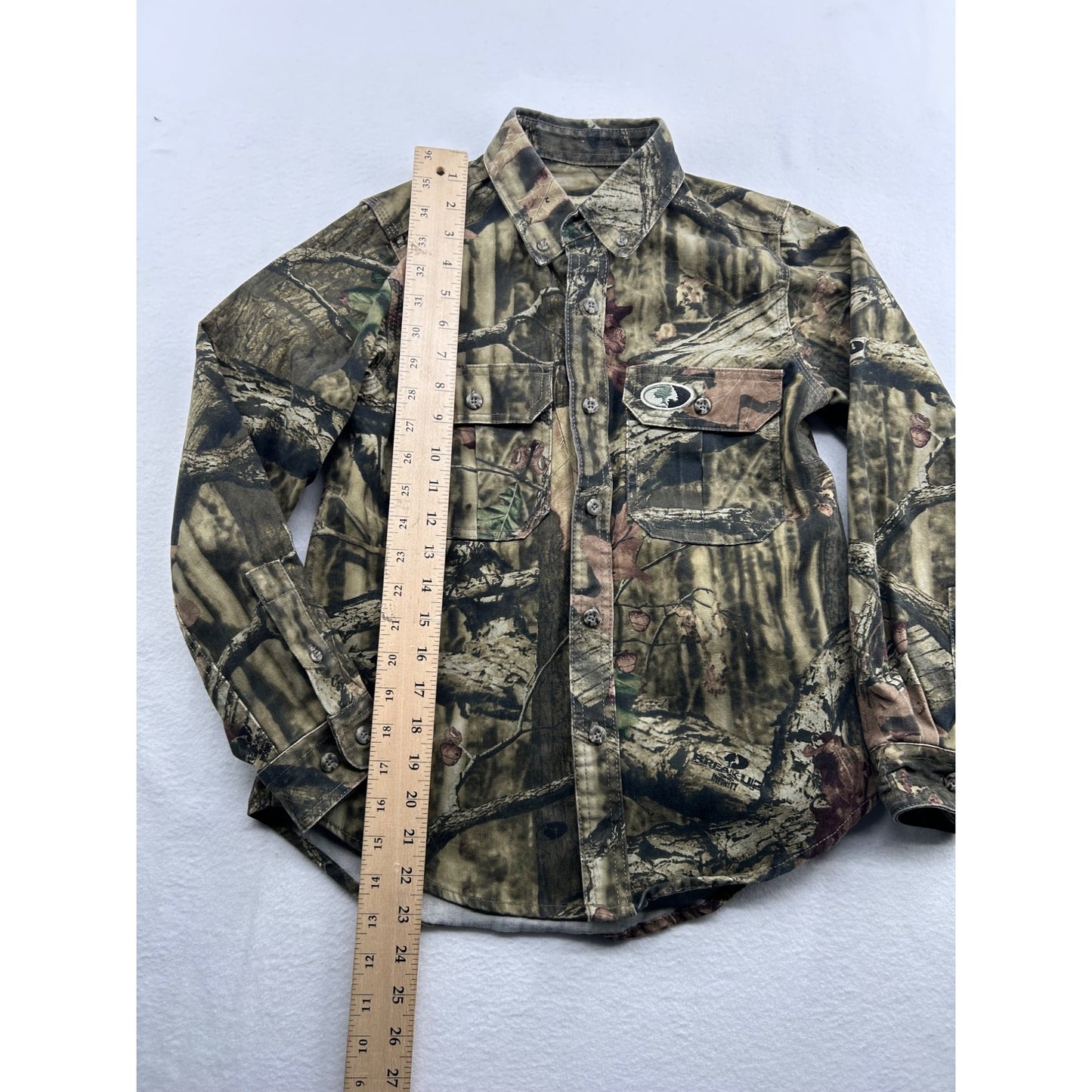 Russell Outdoors Realtree Camouflage Button-Up Shirt L Long Sleeve Cotton Blend Hunting #6484