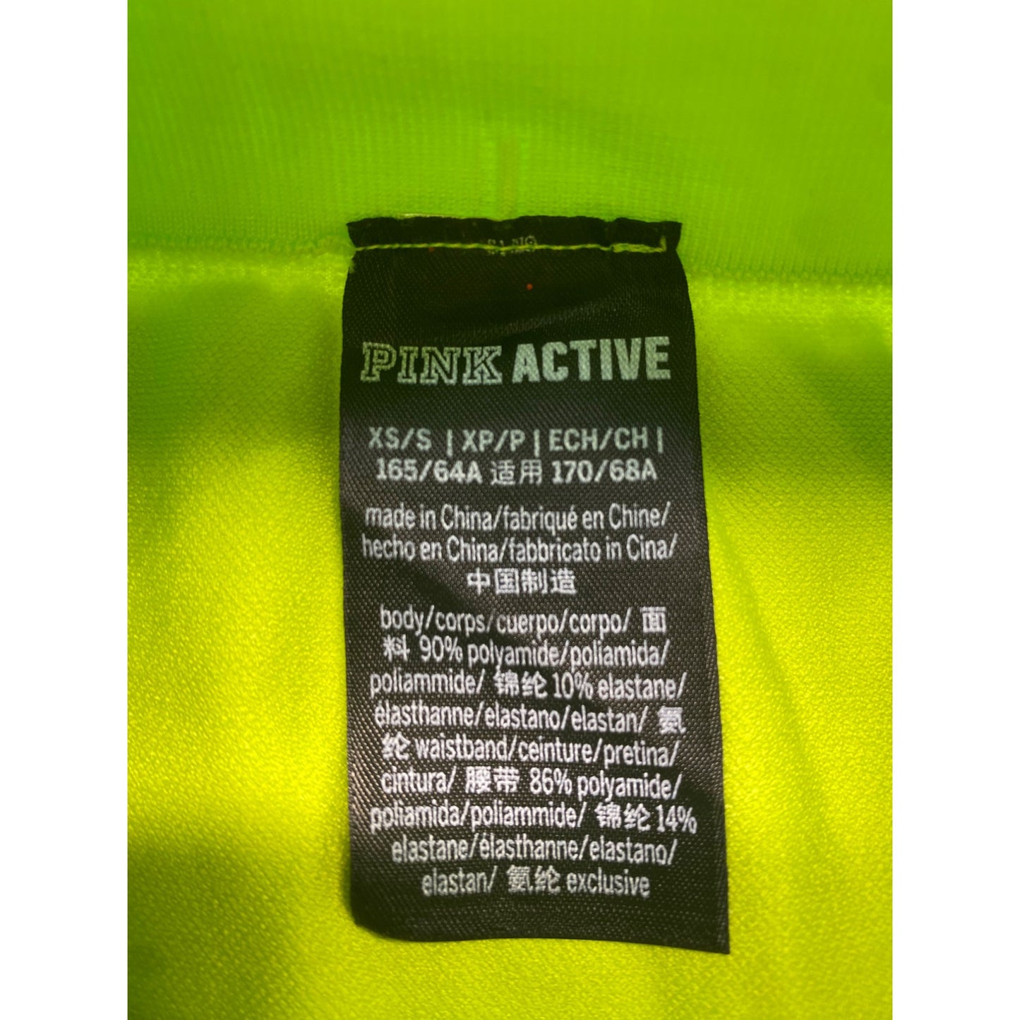 Pink Active High-Waisted Seamless Leggings XS/S Neon Yellow #7149