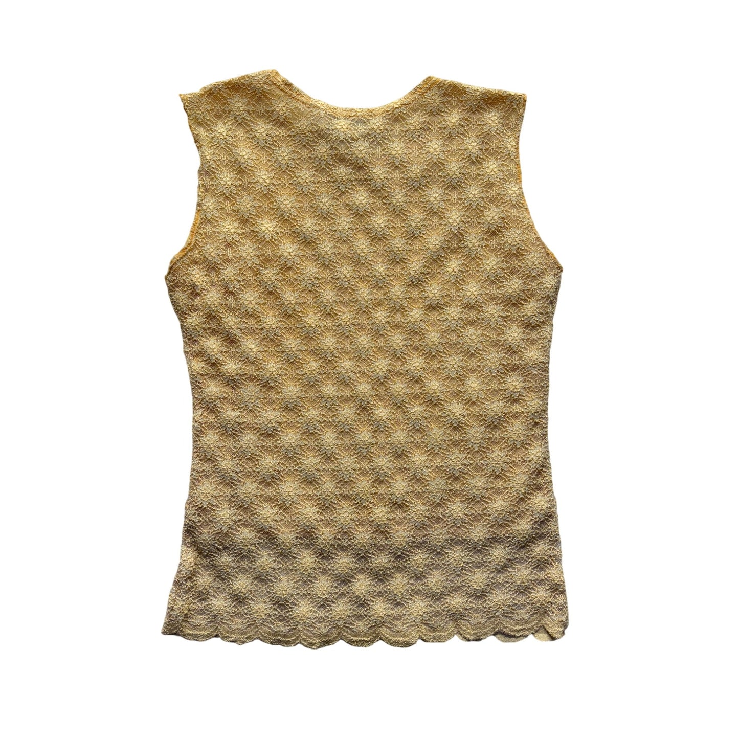Un Deux Trois Sleeveless Lace Top Polyester/Cotton Blend #9166