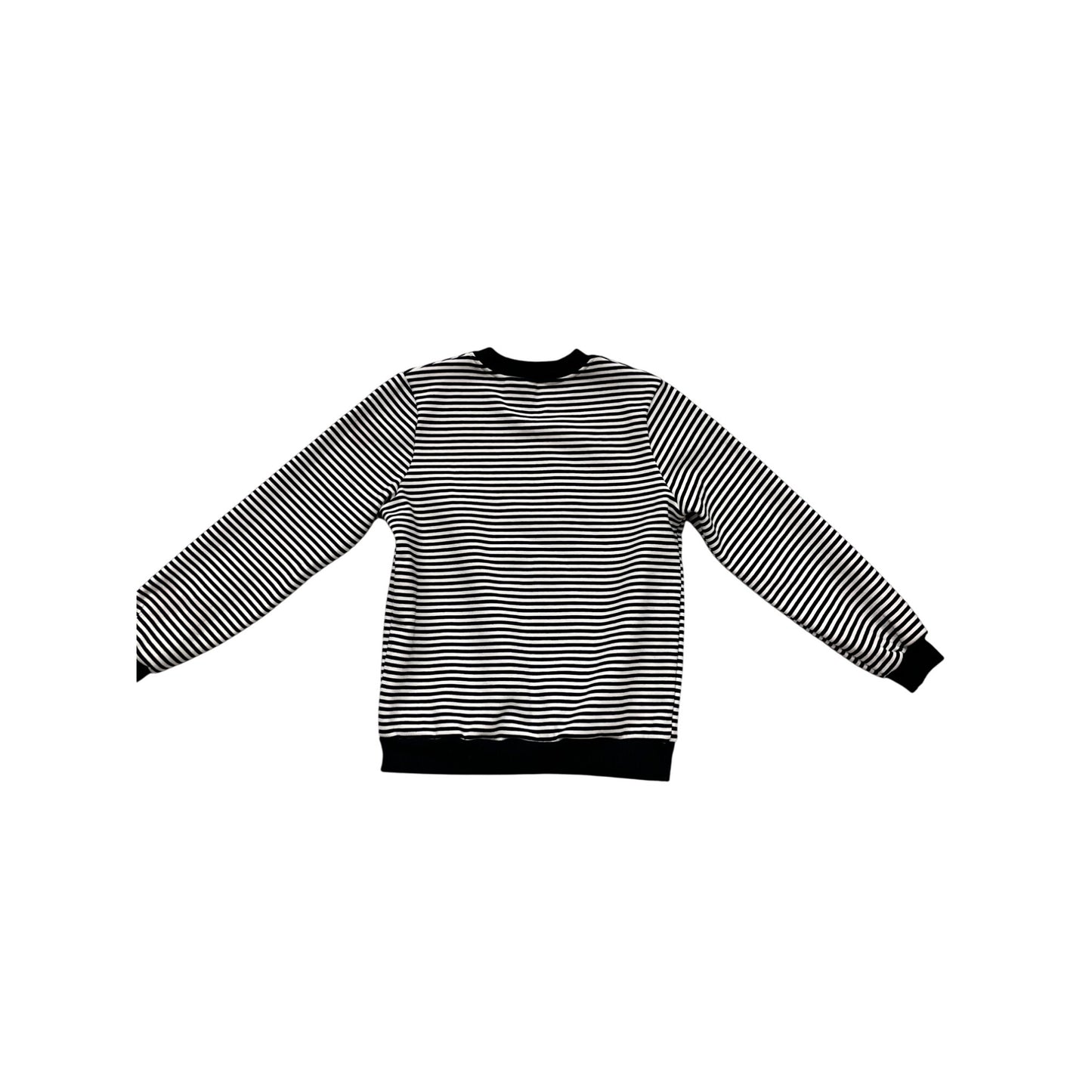 Striped Long Sleeve Crewneck Sweatshirt With Cartoon Design - Size 13 #784A