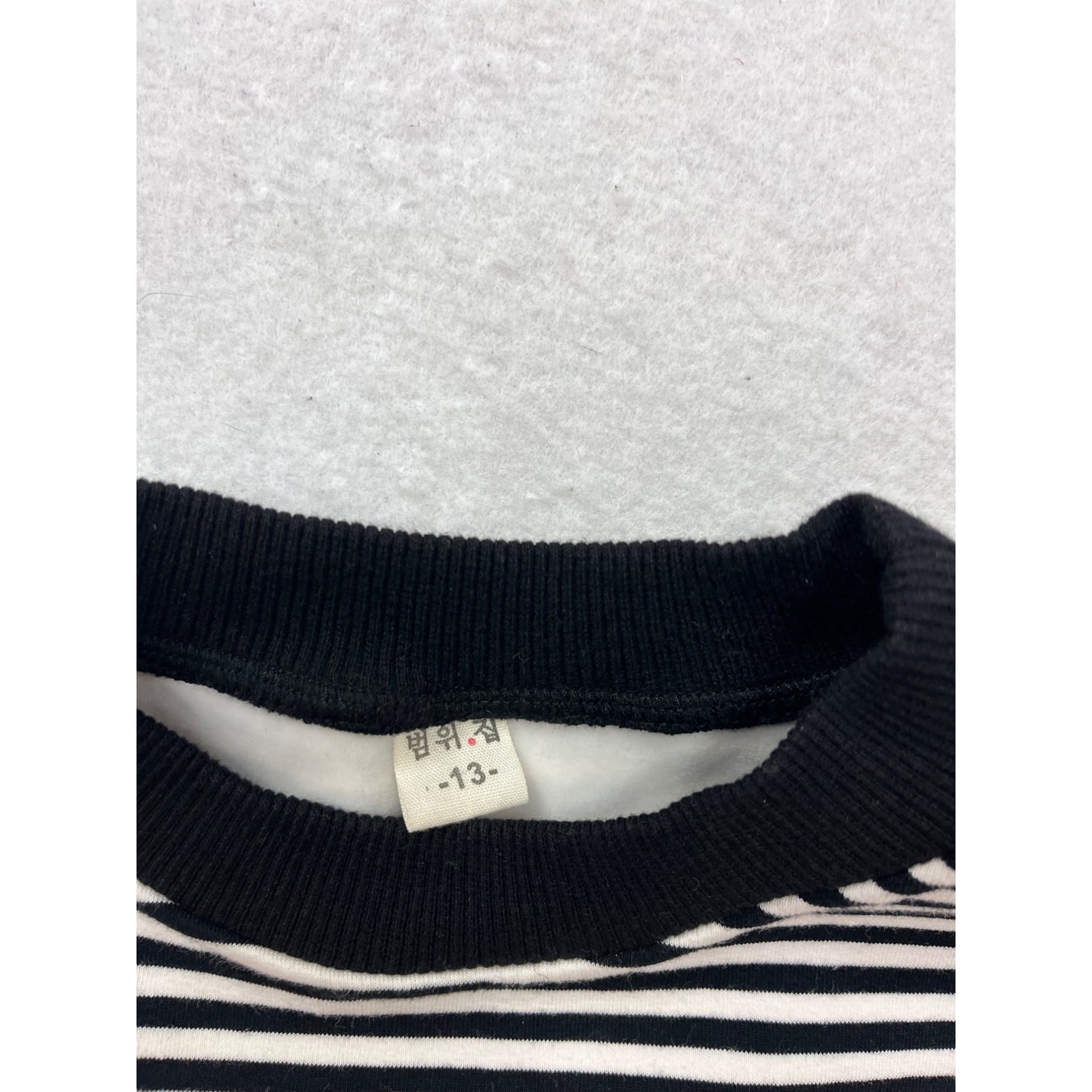 Striped Long Sleeve Crewneck Sweatshirt With Cartoon Design - Size 13 #784A
