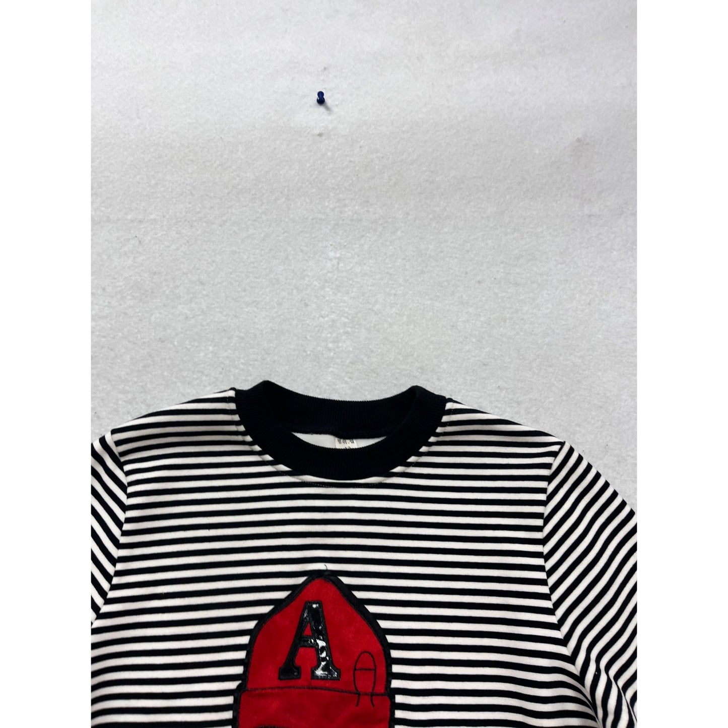 Striped Long Sleeve Crewneck Sweatshirt With Cartoon Design - Size 13 #784A