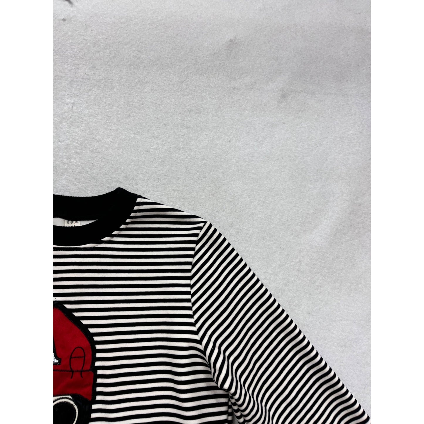 Striped Long Sleeve Crewneck Sweatshirt With Cartoon Design - Size 13 #784A
