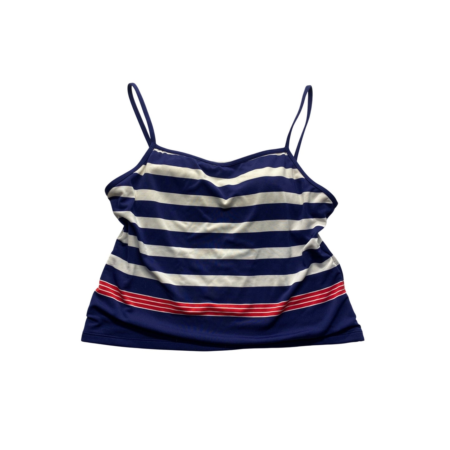 Striped Navy & White Sleeveless Tankini Top #5944