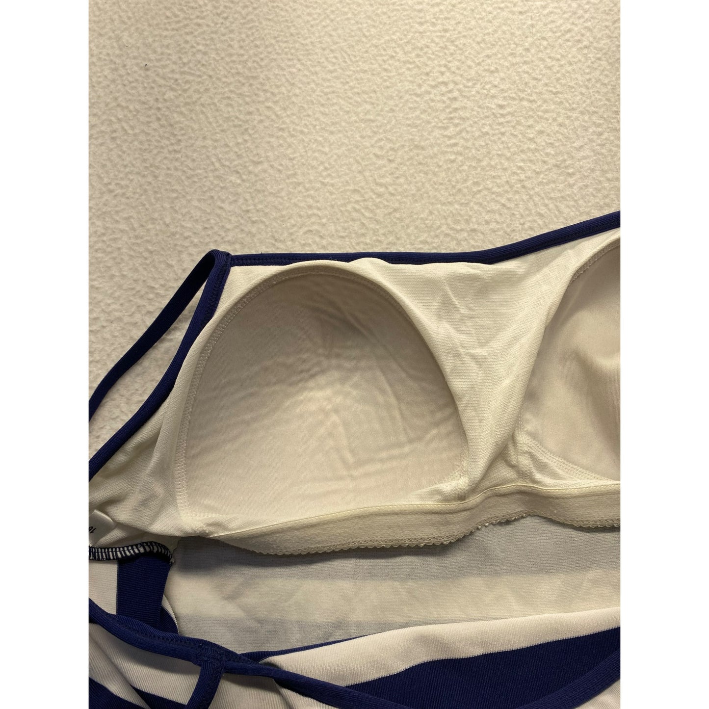 Striped Navy & White Sleeveless Tankini Top #5944