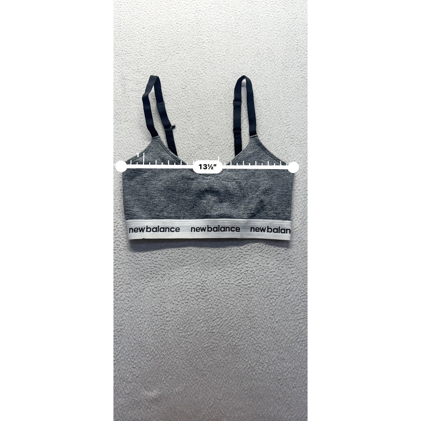 New Balance Sports Bra Heather Gray Adjustable Straps Medium 5B