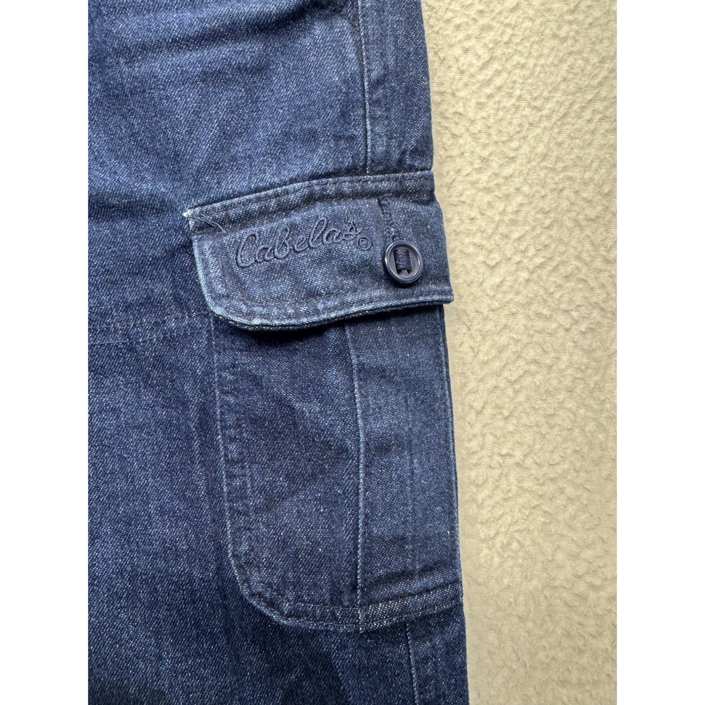 Cabelas Womens Blue Denim Cargo Pants Size 4 With Multiple Pockets #7830