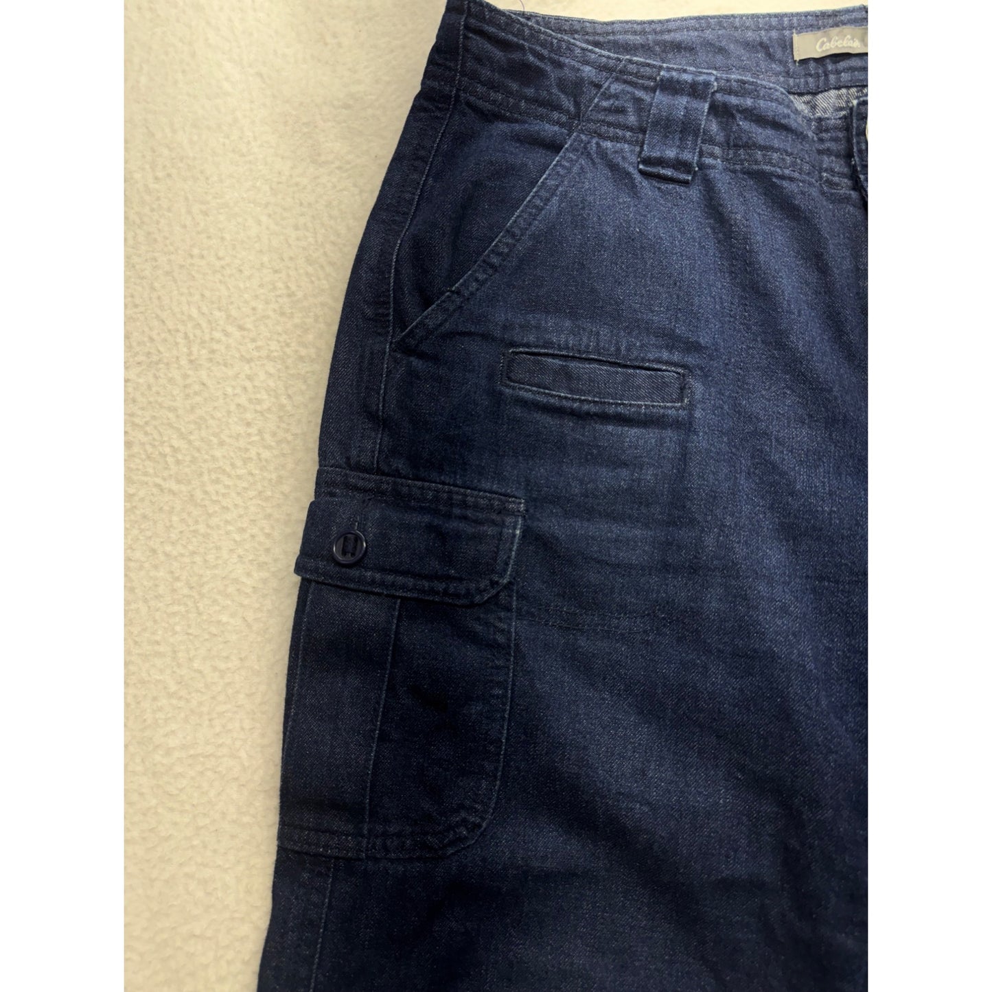 Cabelas Womens Blue Denim Cargo Pants Size 4 With Multiple Pockets #7830