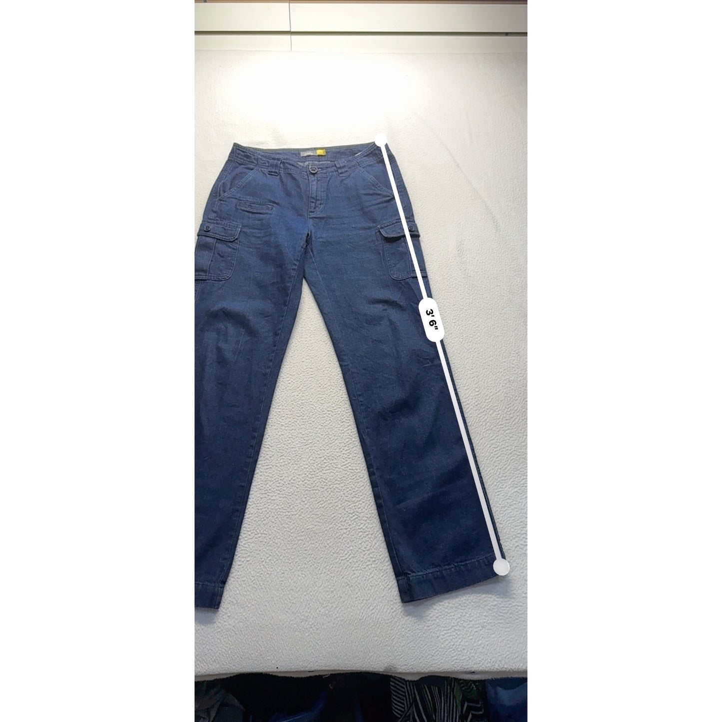 Cabelas Womens Blue Denim Cargo Pants Size 4 With Multiple Pockets #7830
