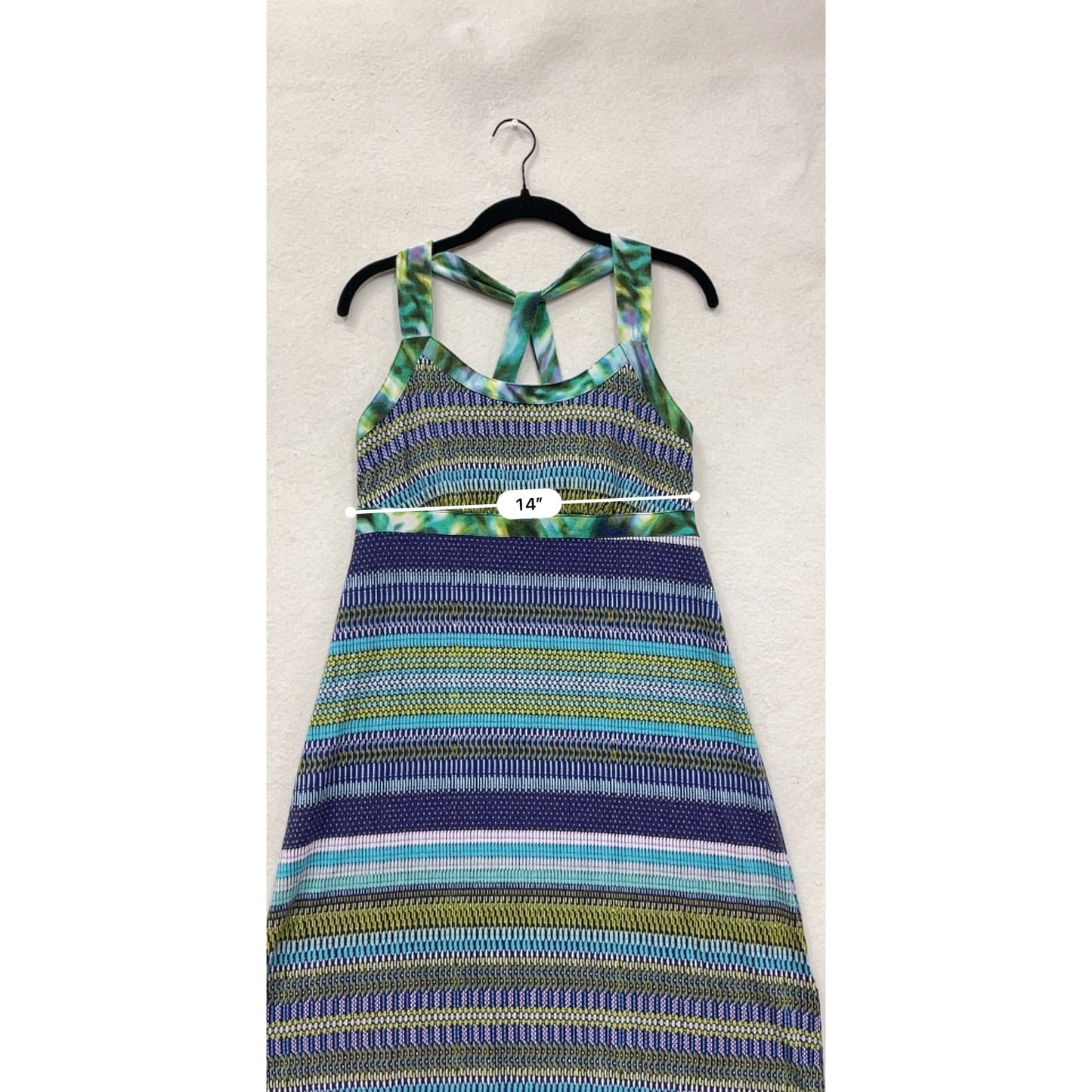 Dakine Womens Medium Sleeveless Striped Pattern Dress With Criss-Cross Back Detail -#6913