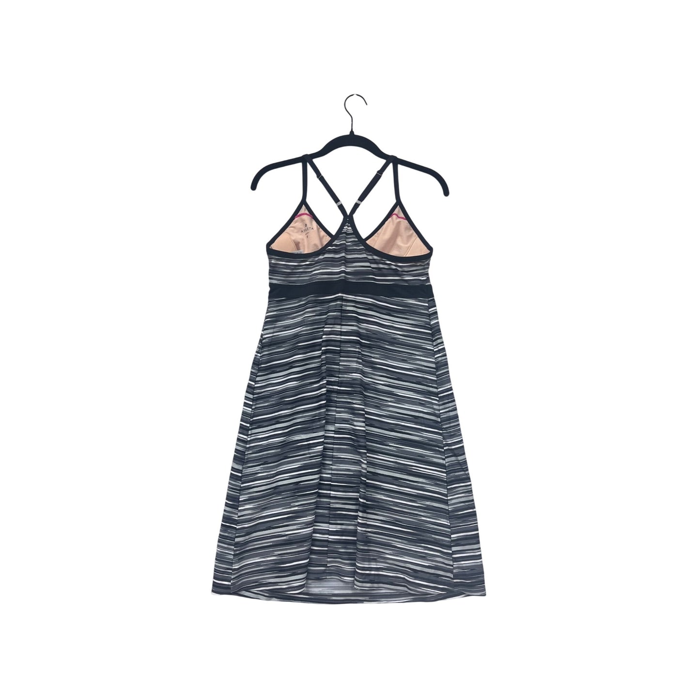 Athleta Womens Striped Athletic Dress with CrossBack Design with Built in Bra #6689