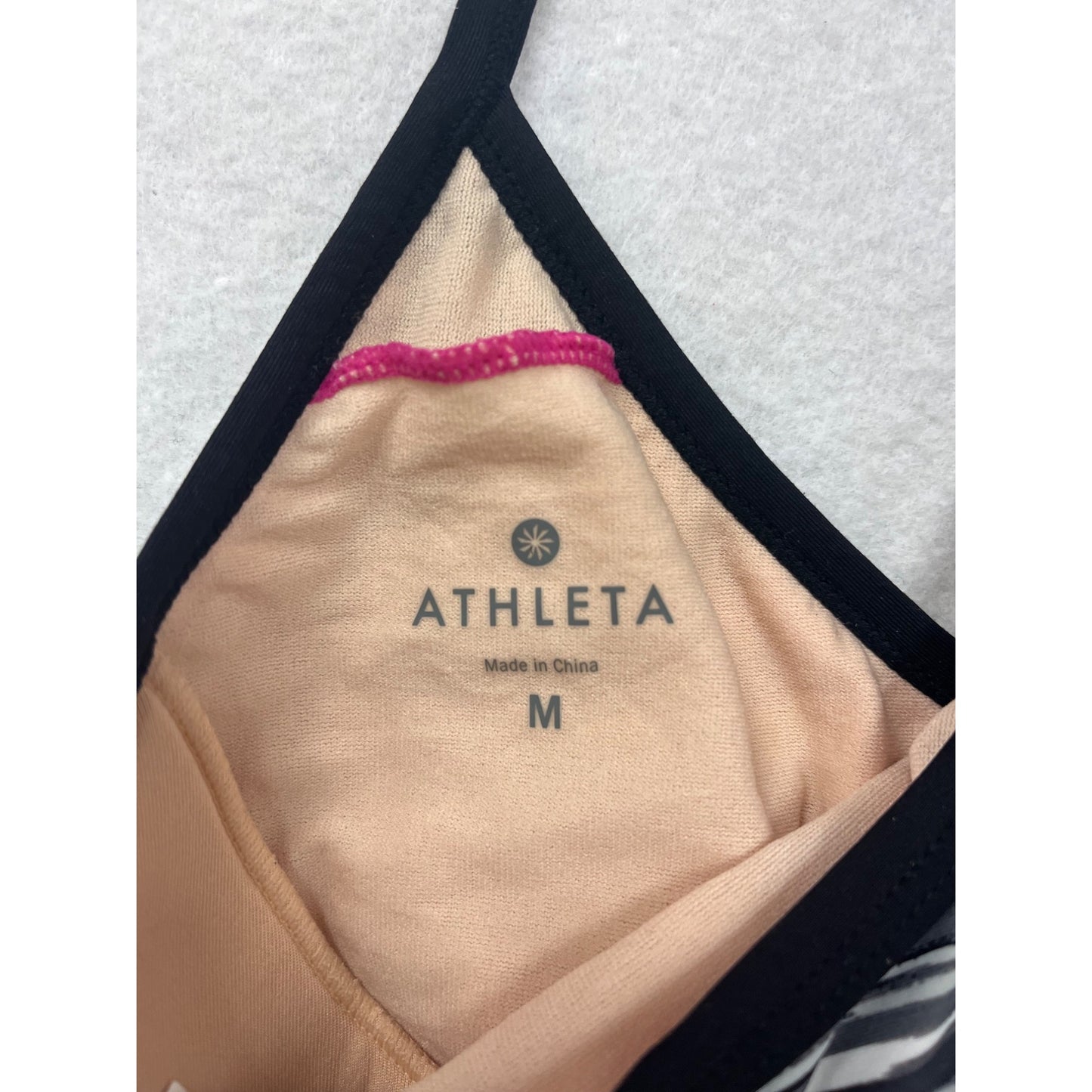 Athleta Womens Striped Athletic Dress with CrossBack Design with Built in Bra #6689