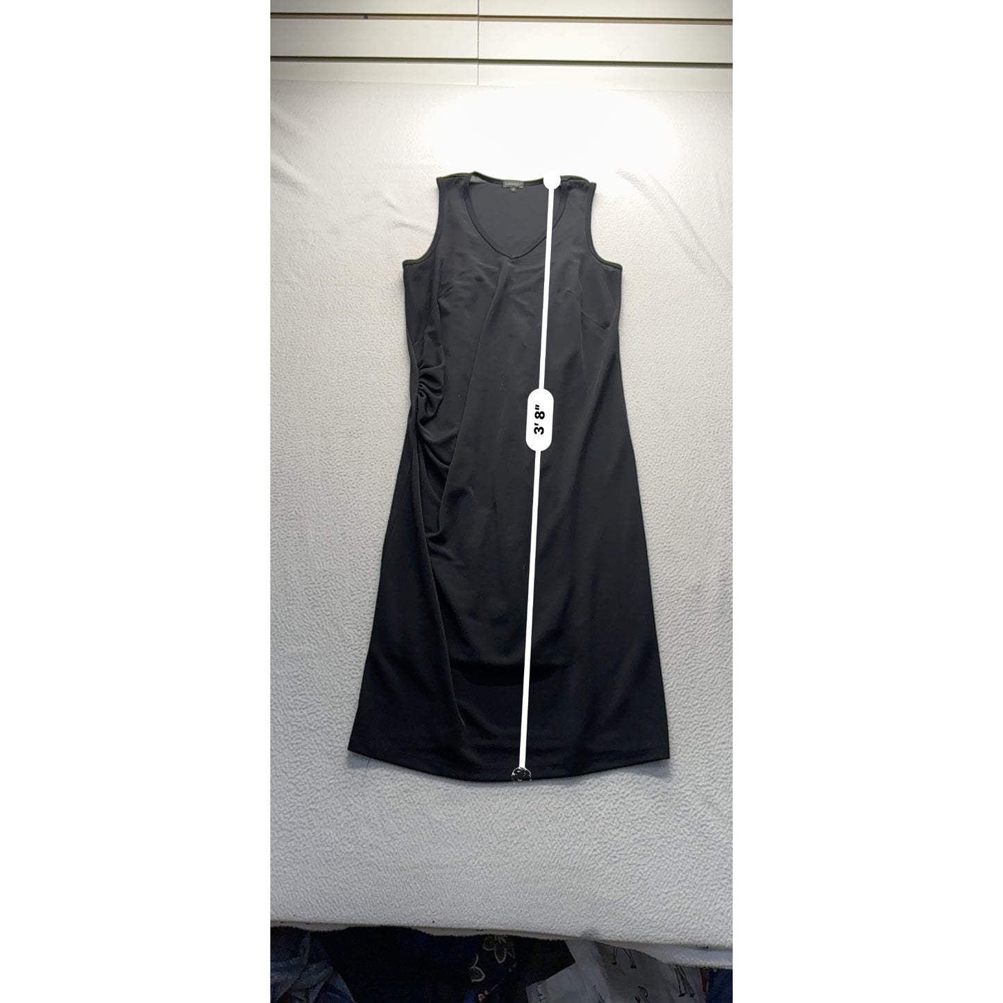 Babystyle Black Sleeveless V-Neck Midi Dress S 100% Polyester Womens #7798