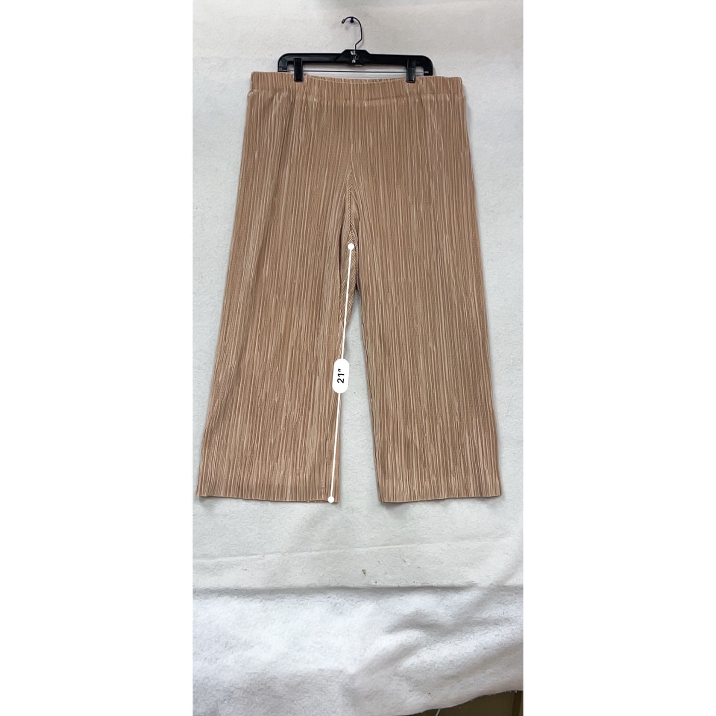 Anne Klein XL Beige Pleated Wide-Leg Pants #160C