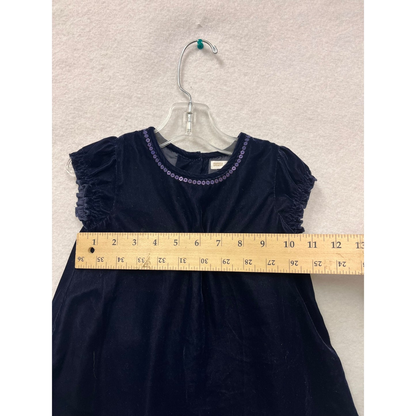 Marks & Spencer Autograph Baby Girl Velvet 9-12 Months Polyester Soft A-Line Dress #6303