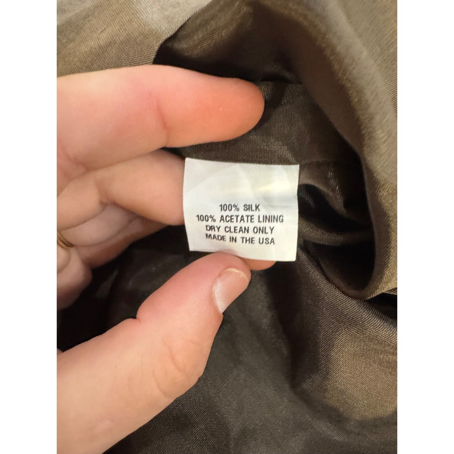 Simple Silhouettes Brown 100% Silk Sleeveless V-Neck A-Line Dress Sz 10 #7888