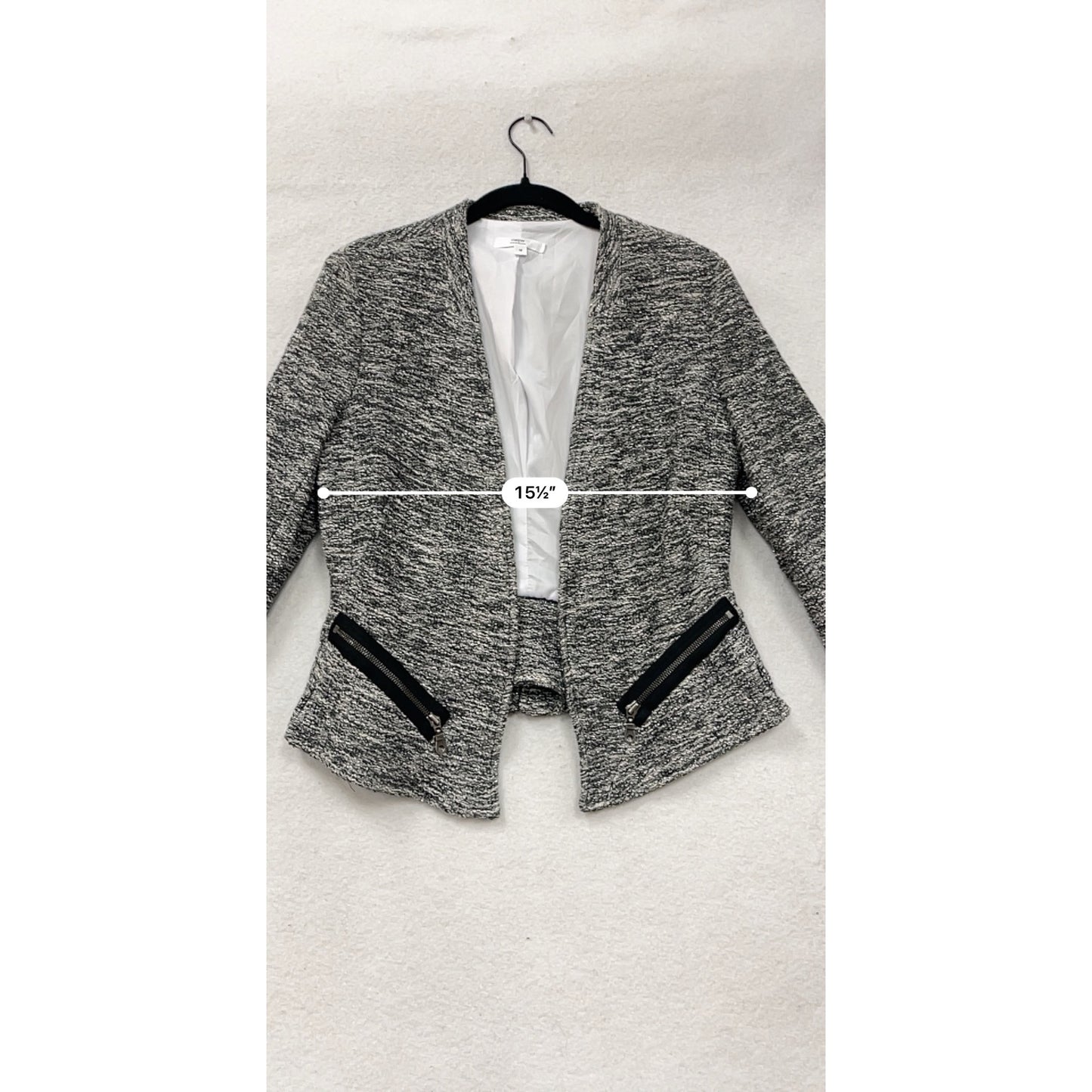Medium Drew Textured Open-Front Blazer Jacket #8675