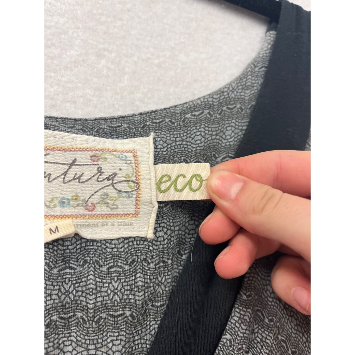 Aventura Sleeveless Gray Patterned Eco-Friendly Midi Dress M #8135