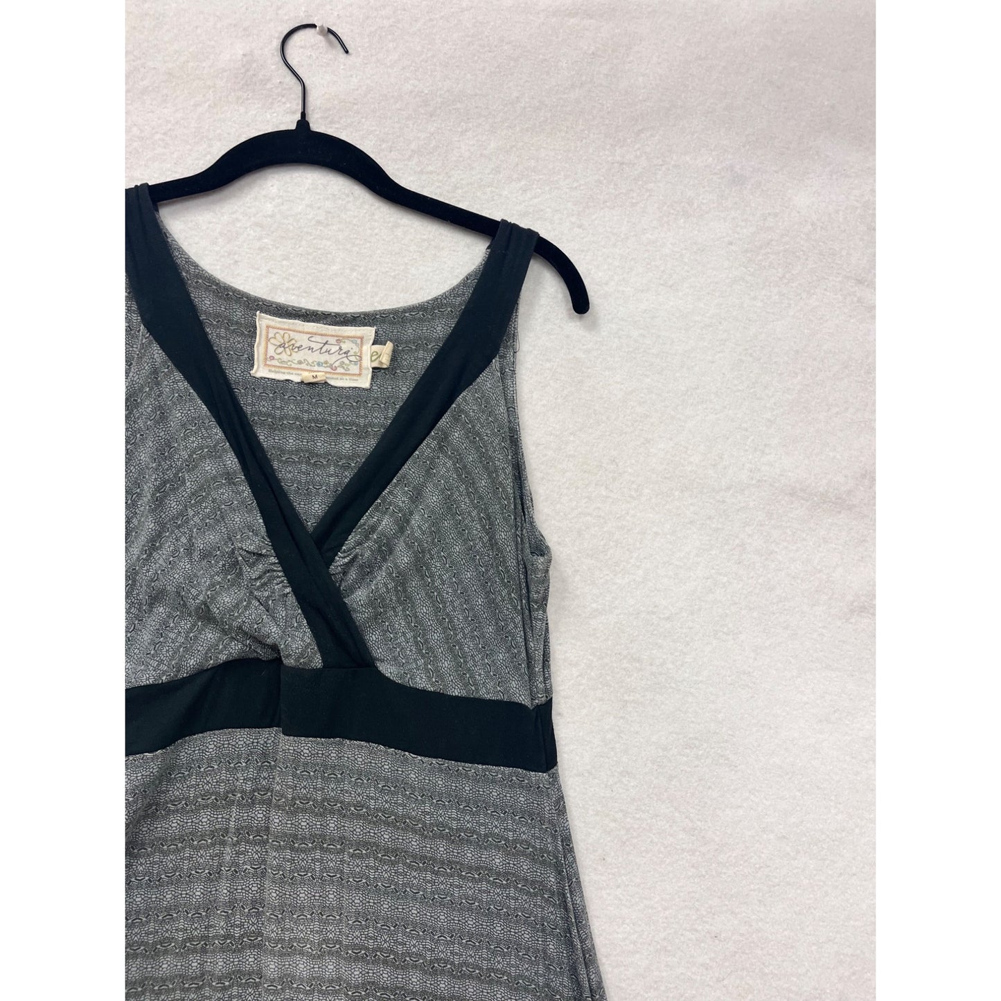 Aventura Sleeveless Gray Patterned Eco-Friendly Midi Dress M #8135