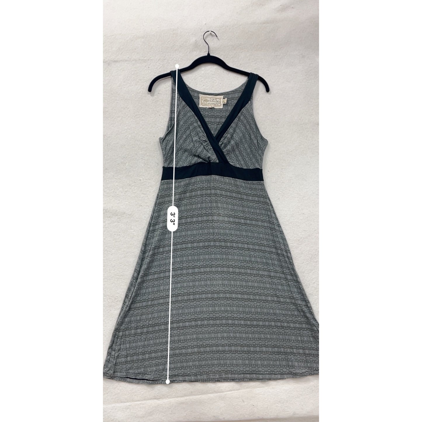 Aventura Sleeveless Gray Patterned Eco-Friendly Midi Dress M #8135
